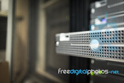 Storage Servers In Data Room Domestic Room Stock Photo