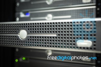 Storage Servers In Data Room Domestic Room Stock Photo