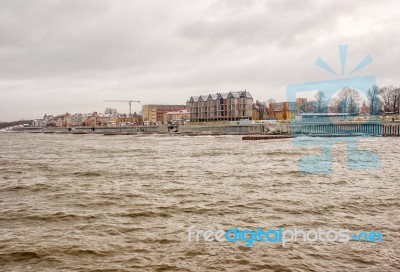 Storm At Sea In Winter Stock Photo