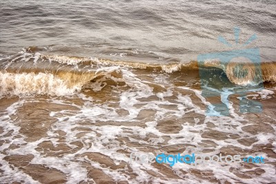 Storm At Sea In Winter Stock Photo