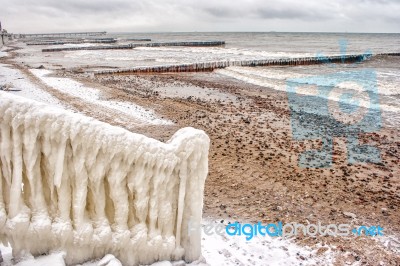 Storm At Sea In Winter Stock Image