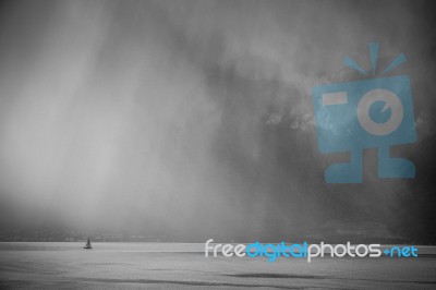 Storm Passing Over Lake Geneva In Switzerland Stock Photo