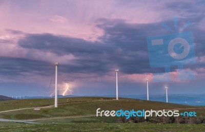 Storm Sunset With Spectacular Rays Stock Photo