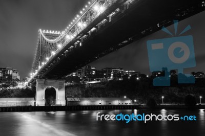 Story Bridge In Brisbane. Black And White Stock Photo