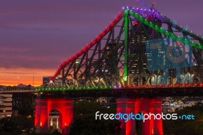 Story Bridge In Brisbane, Queensland Stock Photo