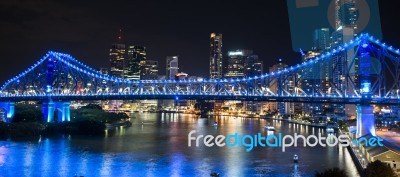 Story Bridge On New Years Eve 2016 In Brisbane Stock Photo