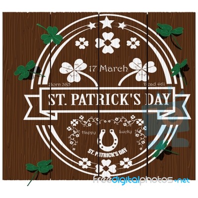 St.patrick's Day Logo On Wood Stock Image