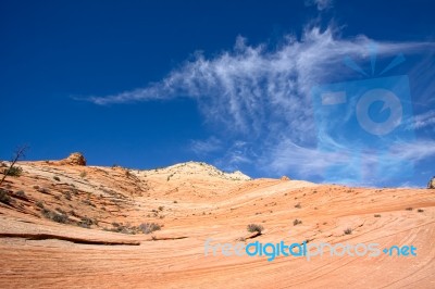 Strange Cloud Formation In Zion National Park Stock Photo