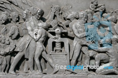 Strasbourg, France/europe - July 17 : Stone Relief Depicting Wil… Stock Photo