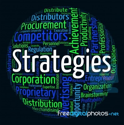 Strategies Word Means Business Strategy And Plan Stock Image