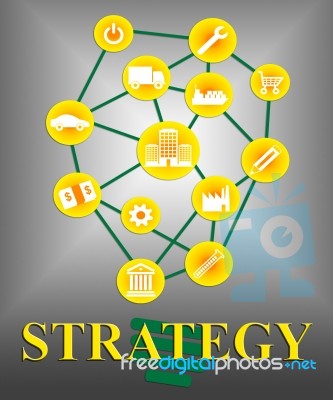 Strategy Icons Means Tactics Tactic And Strategies Stock Image