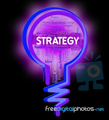 Strategy Lightbulb Indicates Planning Plan And Tactic Stock Image