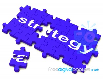 Strategy Sign Showing Planning And Tactics Stock Image