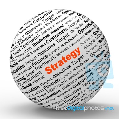 Strategy Sphere Definition Shows Successful Planning Or Manageme… Stock Image