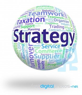 Strategy Word Represents Planning Strategies And Innovation Stock Image