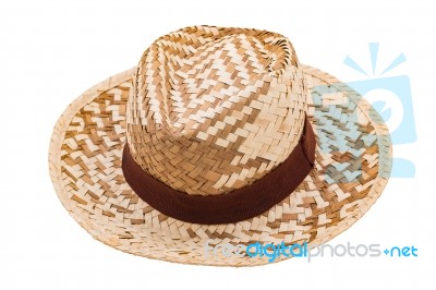 Straw Hat Isolated On White Background Stock Photo