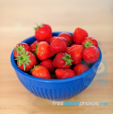 Strawberries In Bowl Stock Photo