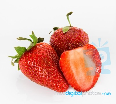 Strawberries Isolated On White Background Stock Photo