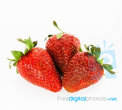 Strawberries Isolated On White Background Stock Photo