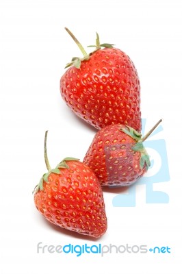 Strawberry Berries White Background Stock Photo