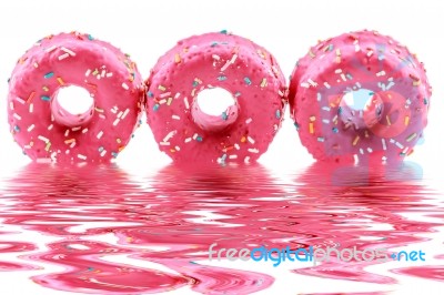 Strawberry Donuts Stock Photo