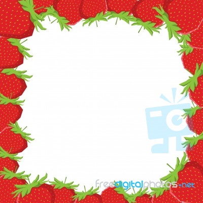 Strawberry Frame,  Illustration, Eps File Included Stock Image