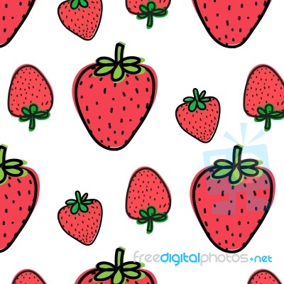 Strawberry Fruit Pattern Background Stock Image