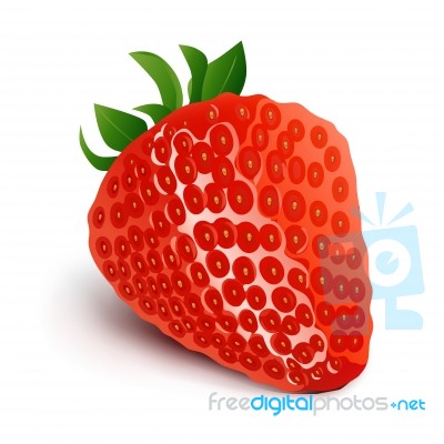 Strawberry Isolated On White Background- Illustration Stock Image