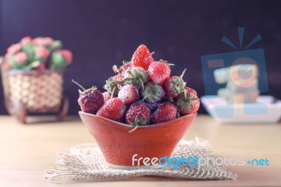 Strawberry On The Plate Stock Photo