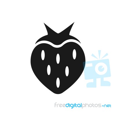 Strawberry Symbol Icon  Illustration On White Backgr Stock Image