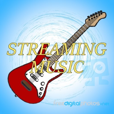 Streaming Music Means Sound Track And Acoustic Stock Image