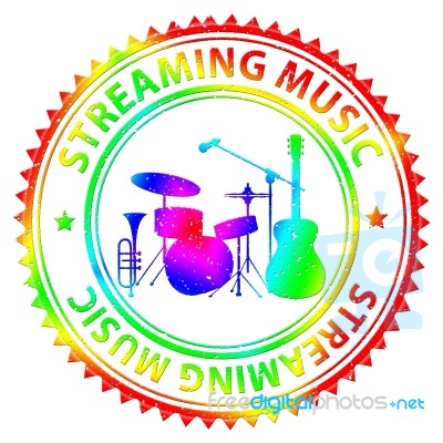 Streaming Music Shows Sound Track And Audio Stock Image