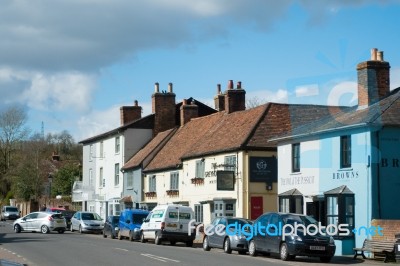 Street View Of Stockbridge In Hampshire Stock Photo