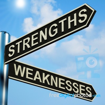 Strengths Or Weaknesses Directions Stock Image