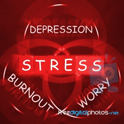 Stress Depression Worry And Anxiety Displays Burnout Stock Image