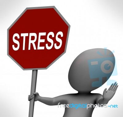 Stress Red Stop Sign Shows Stopping Tension And Pressure Stock Image