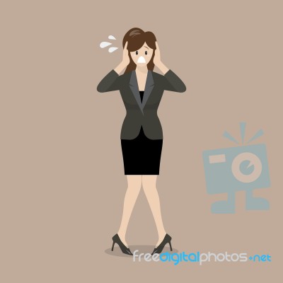 Stressed Business Woman Stock Image