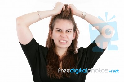 Stressed Woman Stock Photo