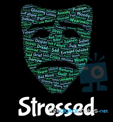 Stressed Word Indicates Pressure Overload And Text Stock Image