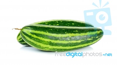 Striped Cucumber Isolated On The White Background Stock Photo