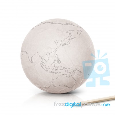 Stroke America Map On Paper Globe Stock Photo