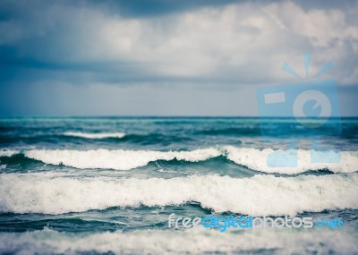 Strong Wave In The Sea Stock Photo