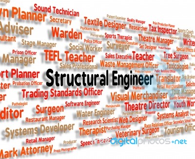 Structural Engineer Indicates Position Words And Construct Stock Image