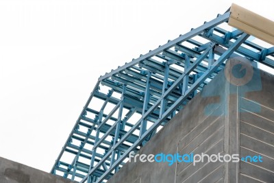 Structure Of Steel Roof Stock Photo