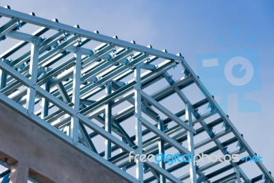 Structure Of Steel Roof Stock Photo