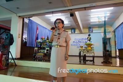 Student 9-10 Years Old, Scout Assembly, Scout Camp In Bangkok Thailand Stock Photo