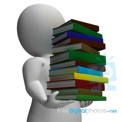 Student Carrying Books Showing Education Stock Image