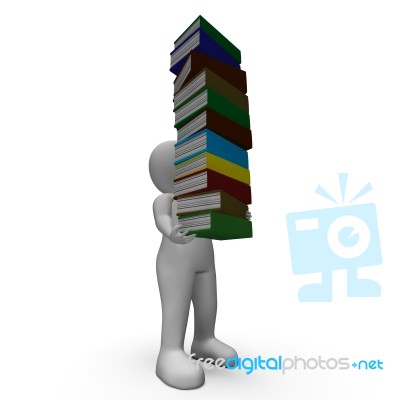 Student Carrying Books Showing Learning Stock Image