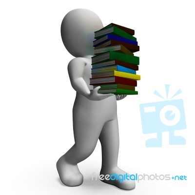 Student Carrying Books Shows Education Stock Image