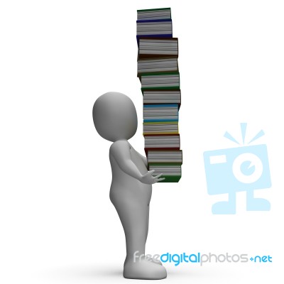 Student Carrying Books Shows Learning Stock Image